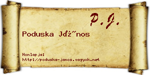 Poduska János névjegykártya